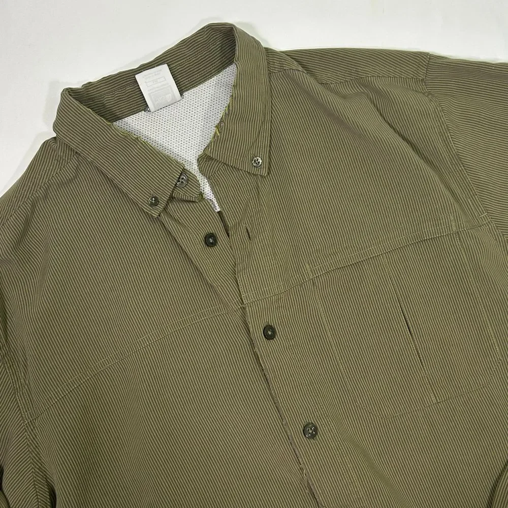 The North Face Distressed Olive Green‎ Button-Down Shirt Long Sleeve Mens Large